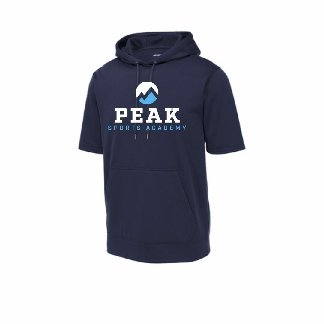 Sport-Tek Sport-Wick Fleece Short Sleeve Hooded Pullover - Navy